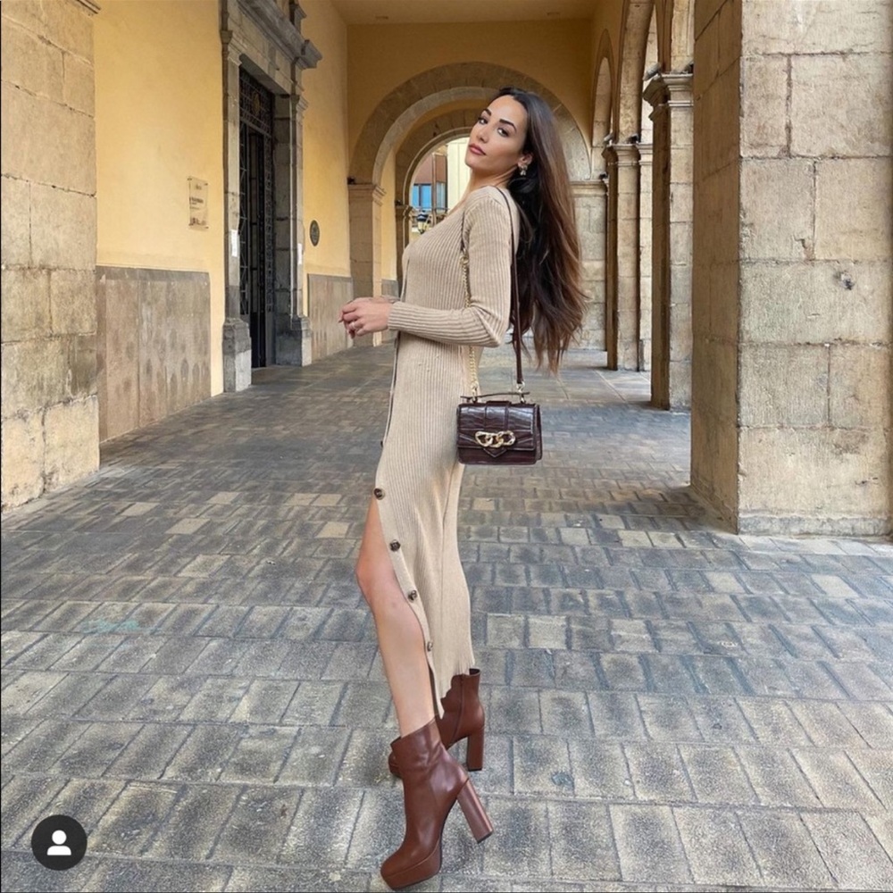 Zara ❤️Bloggers Favorite Brow Gold Chain Shoulder Bag - Picture 6 of 13